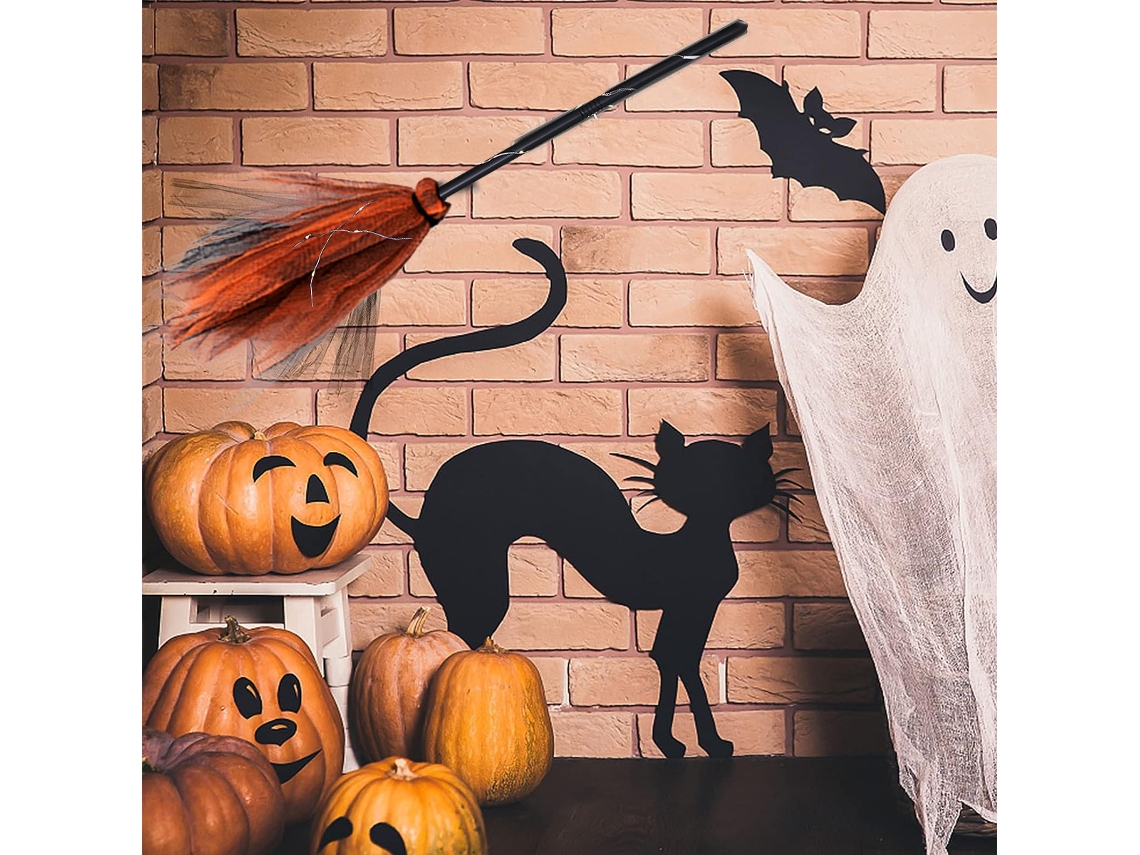 Elkuaie Halloween Bruxa Vassoura Adereços Crianças Bruxa Vassoura